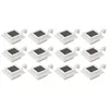Image de vidaXL Lampes solaires à LED carrées d'extérieur 12 pcs 12 cm Blanc