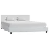 Image de vidaXL Cadre de lit Blanc Similicuir 140 x 200 cm