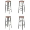 Image de Tabourets de bar lot de 4 argenté et marron MDF