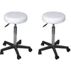 Image de vidaXL Tabourets de bureau lot de 2 Blanc 35,5x84 cm Similicuir277175