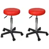 Image de Tabourets de bureau lot de 2 Rouge 35,5x84 cm Similicuir