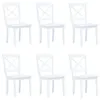 Image de Chaises à manger lot de 6 blanc bois d hévéa massif