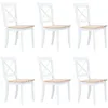 Image de Lot de 6 chaise vidaxl en bois massif non pliable H. 90 cm interieur