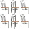 Image de Chaises à manger lot de 6 marron MDF
