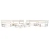 Image de Ensembles de bancs. canapes et tables de jardin Vidaxl bois blanc 6 pieces 66 x 60 x 55 6 personnes