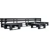 Image de Canapés de jardin palette 6 pcs Noir Bois