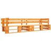 Image de Canapé de jardin palette 2 places marron miel bois