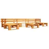 Image de Ensembles de bancs. canapes et tables de jardin Vidaxl marron 6 pieces bois 60.0 x 60 x 25 cm 5 personnes