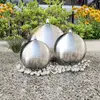 Image de 3 Fontaines de Jardin Sphériques Avec LED, Acier Inoxydable
