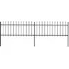 Image de vidaXL Tuinhek met speren bovenkant 3,4x0,8 m staal zwart277603