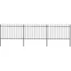 Image de vidaXL Tuinhek met speren bovenkant 5,1x1,2 m staal zwart277622