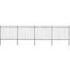Image de vidaXL Tuinhek met speren bovenkant 6,8x1,5 m staal zwart277632