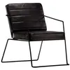 Image de vidaXL Fauteuil echt leernoir