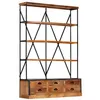 Image de Bibliothèque à 4 étagères avec 6 tiroirs 122x36x181 cm Manguier