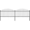Image de vidaXL Tuinhek met speren bovenkant (1,25-1,5)x3,4 m staal zwart277731