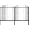 Image de vidaXL Tuinhek met speren bovenkant (1,75-2)x3,4 m staal zwart277749