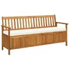 Image de Banc de rangement avec coussin 170 cm Bois d acacia solide