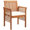 Image de Chaise vidaxl exterieur non empilable non pliable en bois massif H. 90 cm beige