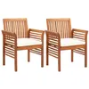 Image de Lot de 2 chaise vidaxl en bois massif empilable non pliable exterieur H. 90 cm marron