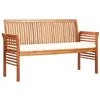 Image de Banc de jardin 3 places avec coussin 150cm Bois d acacia massif