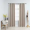 Image de vidaXL Gordijn verduisterend met metalen ringen 2 st 140x225 cm beige134443