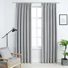 Image de vidaXL Gordijnen verduisterend met haken 2 st 140x245 cm grijs134469