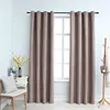 Image de vidaXL Gordijn verduisterend met metalen ringen 2 st 140x225 cm taupe134477