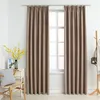 Image de vidaXL Gordijnen verduisterend met haken 2 st 140x225 cm taupe134480