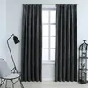 Image de Rideaux occultants et crochet 2pcs Velours Anthracite 140x245cm