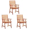 Image de Lot de 3 chaise vidaxl en acacia empilable non pliable H. 92 cm exterieur marron