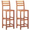 Image de Lot de 2 chaise de bar vidaxl exterieur non pliable en acacia H. 110 cm bois