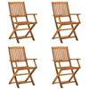 Image de Lot de 4 chaise vidaxl exterieur pliable H. 91 cm en acacia bois