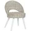 Image de Chaise vidaxl H. 79 cm non pliable interieur en rotin blanc