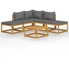 Image de Salon de jardin modulable Vidaxl bois massif bois 6 pieces 70 x 206 x 60 6 personnes
