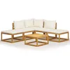 Image de Salon de jardin modulable vidaxl bois massif 5 personnes 6 pieces