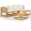 Image de Salon de jardin modulable Vidaxl bois massif bois 5 pieces 70 x 206 x 60 4 personnes