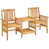 Image de vidaXL Chaises de jardin avec table à thé 159x61x92 cm Bois d'acacia
