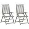 Image de Chaises inclinables de jardin lot de 2 Gris Bois solide acacia