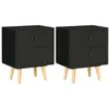 Image de Tables de chevet 2 pcs Noir 40 x 30 x 50 cm Pin massif