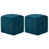 Image de 2 pcs Poufs Bleu 30 x 30 x 30 cm Tissu velours