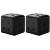 Image de 2 pcs Poufs Noir 30 x 30 x 30 cm Tissu velours