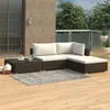 Image de Salon de jardin modulable Vidaxl resine tressee beige 4 pieces 74.0 x 74 x 26 3 personnes
