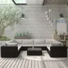 Image de Salon de jardin modulable Vidaxl resine tressee noir 9 pieces x 70 x 52.5 8 personnes