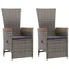 Image de Lot de 2 chaise vidaxl en resine tressee empilable non pliable exterieur H. 108 cm gris