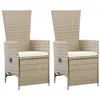 Image de Lot de 2 chaise vidaxl exterieur non pliable H. 108 cm en resine tressee beige