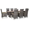 Image de Salon de jardin Vidaxl resine tressee gris 9 pieces 240.0 x 90 x 75 8 personnes