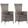 Image de Lot de 2 chaise vidaxl en resine tressee empilable non pliable H. 108 cm exterieur gris