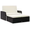 Image de Salon de jardin Vidaxl resine tressee noir 2 pieces 85 x 100 x 100 4 personnes