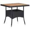Image de Table d extérieur Noir Résine tressée et bois d acacia solide