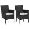 Image de Lot de 2 chaise vidaxl H. 84 cm empilable non pliable en resine tressee exterieur noir